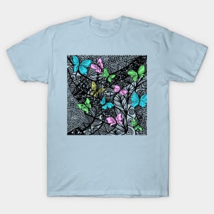 “Carpe Diem” Zentangle Art With Pastel Butterflies T-Shirt